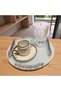 Set of 2 Promise & Engagement Rings - Coffee Serving Tray Set |   Silver Gilded Chrome Handle |   Round Glass Design - 4