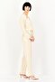Women Textured Long Sleeve Jumpsuit, Beige - 4