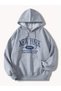Letter Print Drawstring K Hooded Casual Long Sleeve Off Shoulder K Hooded Women's Clothing - 3