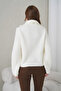 Women's Turn-Down Collar Zipper Closure Corded Fabric Knitwear Jacket - 8