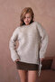 Women's Crew Neck Soft Textured Oversized Knitwear Sweater 3032