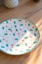 Tabak Evi Porcelain Green Floral Cake Plate with Green Net 20.50cm - 4