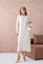 Women's Crew Neck Soft Textured Maxi Size Fleece-Lined Oversized Knitwear Dress 8324Sw - 7