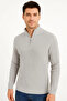 Men's Half-Zip Knit Sweater – Thessaloniki Knit, Stand-Up Collar, Cotton Woven, Regular Fit - 3