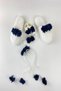 Women's Navy Blue Pearl Stone Maternity Crown Slippers Bandana Baby Booties Set of 4 Effort - 2