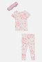 Toddlers Girl 3 Pieces Floral Print Pyjama Top And Bottom With Headband Set, Multicolor - 2