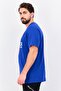 Men Short Sleeve Embroidered Logo T-Shirt, Dark Blue - 2