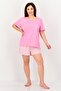 Women 2 Pieces Stripe Shirt And Shorts Pyjama Set, Multicolor - 4