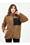 3-Pocket Zippered Brown Welsoft Women's Fleece Winter Jacket - 5