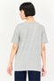 Women Crew Neck Short Sleeve Graphic Print T-Shirt, Grey - 4