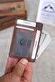Genuine Leather Card Holder with Id Compartment, Cappuccino Color 1140