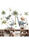 Large Dinosaur Wall Decals - Tropical Palm Tree Leaf Dino Wall Stickers