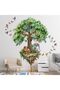 Large Jungle Animal Watercolor Wall Decal for Kids Room - Peel & Stick (Green Tree)