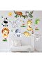 Jungle Baby Animals Wall Stickers - Monkeys Lion Giraffe (Large, Multi) - 2