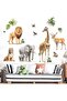 Forest Animals Peel-and-Stick Wall Stickers for Kids (Monkey, Elephant, Giraffe, Tiger, Lion)