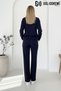 040 Modal Women's Striped Detail Sleeves Cuffed Loose Fit Tracksuit Set - 4