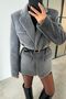 Lined Bearded Cat Plush Design Belted Pinterest Stylish Pocket Detail Blazer Jacket Coat - 6