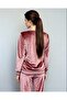 Imported French Velvet Elastic Cuff Long Sleeve Embroidered Women's Pajama Set - 4