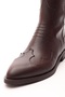 Zippered Brown Genuine Leather Women's Western Long Boots - 7