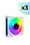 3Pcs 6Pin Argb Fan Compatible with White Supernova Hexagon Mirrored Fan Set Connected to 6 Pin Controller - 3