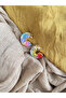 Mixed Color Mother-Of-Pearl Half Hoop Earrings - 5