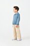 Boy's Knitwear Polo Neck Sweater Gabardine Pants Top and Bottom Set - 3