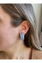 Mixed Color Mother-Of-Pearl Half Hoop Earrings - 2