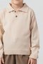 Boy's Knitwear Polo Neck Sweater Gabardine Pants Top and Bottom Set - 5