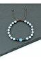 Certified Aquamarine and Hematite Natural Stone Men's Bracelet - Courage & Stress & Communication & Evil Eye - 4