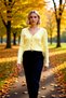 Women's Crop Button Detailed Soft Textured V-Neck Wool Knitwear Cardigan Casual