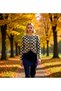 Women's Diamond Pattern Crew Neck Cropped Knit Cardigan Casual Complementing Piece Aesthetic
