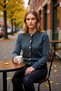 Women's Soft Textured Heart Button Knit Cardigan Combines Elegance and Comfort - 3
