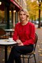 Women's Soft Textured Heart Pattern Embroidered Knit Cardigan Casual Elegance and Offering Design - 3
