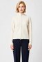 Women's Zippered Mock Neck Daisy Detailed Knitwear Cardigan Is an Elegant Piece That Offers Daily Elegance and Comfort. - 5