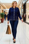 Women's Polo Neck Contrast Stitching Stylish and Comfortable Long Sleeve Regular Fit Knitwear Cardigan with Details - 4
