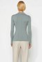 Women's Mercerized Textured Corded Fabric Polo Neck Buttoned Long Sleeve Slim Fit Stylish Casual Knitwear Blouse - 6