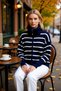 Women's Wide-Fit Turn-Down Collar Zippered Knitwear Cardigan Long-Sleeved Top Clothing Offering Comfortable and Stylish Look - 3