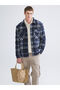 I Stay Comfortable Long Sleeve Checkered Embroidered Men's Shirt Jacket from Freezen Store