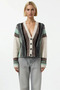 Women's Wide Fit V-Neck Patterned Knitwear Cardigan Provides All-Day Comfort with Its Soft Texture Sports - 5
