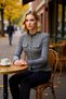Women's Fitted Cut Corded Fabric Knitwear Cardigan Front Buttoned Long Sleeve Detailed Pocket Stylish Design Sports - 3