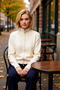 Women's Zippered Mock Neck Daisy Detailed Knitwear Cardigan Is an Elegant Piece That Offers Daily Elegance and Comfort. - 3