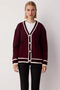 Women's Wide Fit V-Neck Low Armhole Color Block Long Knitwear Combines Cardigan and Comfort Stylish - 5