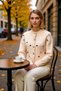 Women's Sparkling Stone Detailed Knitted Textured Crew Neck Off-Shoulder Long Sleeve Knitwear Cardigan Stylish - 2