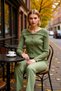 Women's Turn-Down Collar Corded Fabric Knitwear Cardigan Long Sleeve Crop Cut Casual and Stylish Must-Have of Combinations - 3