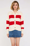 Young Women's Striped Polo Neck Knit Cardigan Adds a New Touch to Your Casual Chic with Its Comfortable Thessaloniki Knit Texture - 5