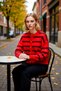 Women's Soft Textured Striped Wide Fit Drop Shoulder Long Sleeve Button Front Relaxed Fit Knitwear Cardigan - 3