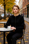Women's Anthracite Bomber Collar Zippered Knitwear Cardigan Functional Durable Quality Comfortable Stylish - 3
