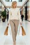 Women's Cropped Cut Metal Detail Crew Neck Long Sleeve Soft Textured Knitwear Cardigan Casual Styles - 4