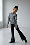 Snooki Finger Interlocking Patterned Long Sleeve Girls' T-Shirt
