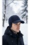 Navy Blue Cashmere Hat with Ears Winter Cashmere Men's Hat